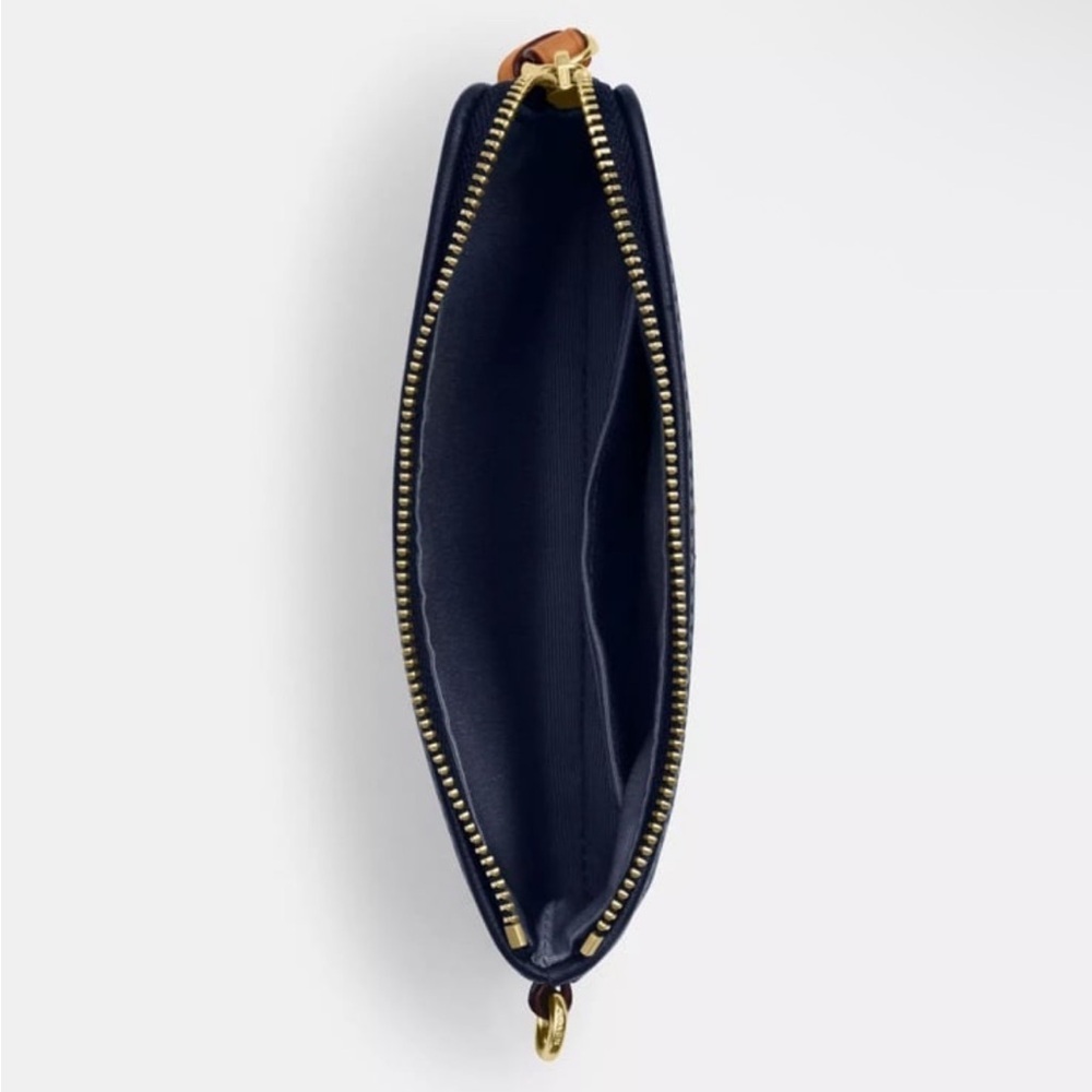 Coach Navy and Gold Signature Wristlet - Picture 3 of 5